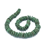 Synthetic Turquoise Graduated Beads Strands, Heishi Beads, Disc/Flat Round, Green, 9~25x1.5~6mm, Hole: 0.6~3mm, about 118~136pcs/strand, 15.5~16.1 inch(39.5~41.8cm)(G-F604-03D)