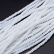 Faceted Rondelle Glass Beads Strands, White, 2.8~3x2mm, Hole: 0.8mm, about 165~169pcs/strand, 15.7~16.1 inch(40~41cm)(GLAA-M028-2mm-A12)