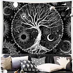 Polyester Wall Hanging Tapestry, for Bedroom Living Room Decoration, Rectangle, Tree of Life, 1300x1500mm(TREE-PW0001-35B-11)