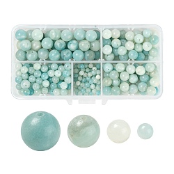 340Pcs 4 Style Natural Amazonite Beads, Round, 4mm/6mm/8mm/10.5mm, Hole: 1~1.2mm(G-LS0001-52)