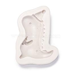 Dinosaur with Hat Food Grade Silicone Molds, Resin Casting Molds, For UV Resin, Epoxy Resin Jewelry Making, Antique White, 80x59x18mm, Inner Diameter: 68x47mm(DIY-I062-04)