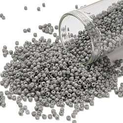 TOHO 11/0 Round Beads, Japanese Seed Beads, (53) Opaque Gray, 2.2mm, Hole: 0.8mm, about 1111pcs/10g(X-SEED-TR11-0053)
