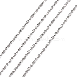 304 Stainless Steel Ball Chains, 1:1 Rice and Drum, Stainless Steel Color, 1.5mm(CHS-A002G-1.5mm)