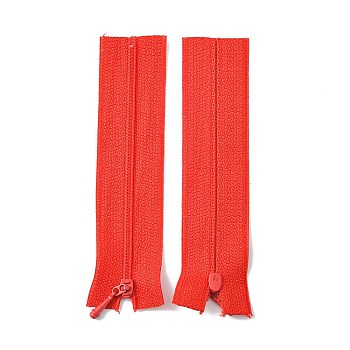 Nylon Garment Accessories, Zip-fastener Component Sets, Nylon Zipper & Alloy Zipper Puller, Red, 90~96x27x1mm