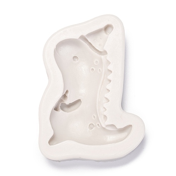 Dinosaur with Hat Food Grade Silicone Molds, Resin Casting Molds, For UV Resin, Epoxy Resin Jewelry Making, Antique White, 80x59x18mm, Inner Diameter: 68x47mm
