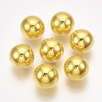 ABS Plastic Beads, No Hole/Undrilled, Round, Golden Plated, 6mm, about 5000pcs/500g