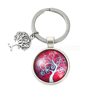 FireBrick Flat Round Alloy Keychain