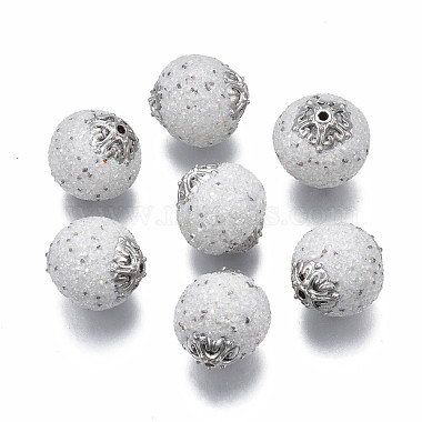 White Round Polymer Clay Beads
