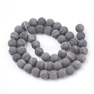 Natural Black Wood Lace Stone Beads Strands(G-T106-013)-3