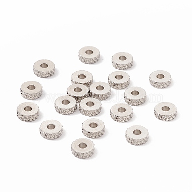 Stainless Steel Color Flat Round 201 Stainless Steel Spacer Beads