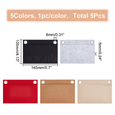 wadorn 5piezas 5 inserto organizador de bolso de fieltro de colores(FIND-WR0007-36B)-2