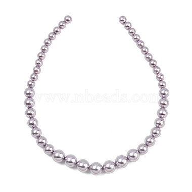 Electroplated Shell Pearl Graduated Beads Strands(BSHE-C011-04-03)-5