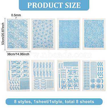 Benecreat 8 Bögen 8 Stile aus Papier und Keramik(DIY-BC0012-05B)-2