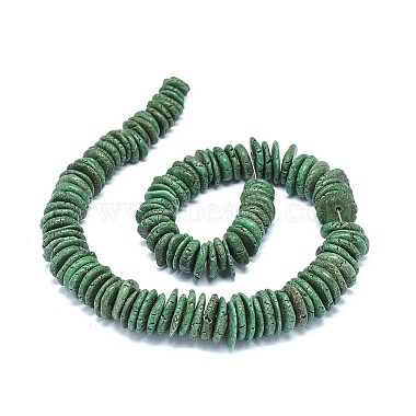 9mm Green Disc Synthetic Turquoise Beads
