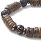 Gemstone & Om Mani Padme Hum Coconut Beaded Stretch Bracelet for Women(BJEW-JB09152)-3