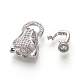 Brass Micro Pave Cubic Zirconia Fold Over Clasps(ZIRC-S058-02P)-3