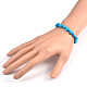 Puces bracelets extensibles en perles synthétiques turquoise(BJEW-JB01826-06)-3