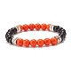 bracelet extensible rond en perles synthétiques turquoise (teint) pour femme(BJEW-JB07531-02)-1
