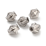 304 Stainless Steel Beads, Rhombus, Stainless Steel Color, 6x5.5x5mm, Hole: 1.6mm(STAS-D204-12P)