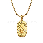 Constellations Cubic Zirconia Pendant Necklace, with Golden Stainless Steel Round Snake Chains, Cancer, 17.72 inch(45cm)(PW-WG56929-09)