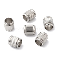202 Stainless Steel European Beads, Large Hole Beads, Column, Stainless Steel Color, 8x7mm, Hole: 5.5mm(STAS-A081-03P)