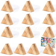 Wood Place Card Holders, Memo Holders, for Restaurants, Wedding, Office, Triangle, Peru, 56x64x32mm(FIND-WH0131-02)