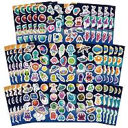 50Pcs PVC Waterproof Self Adhesive Space Stickers Labels, for Suitcase, Skateboard, Refrigerator, Helmet, Mobile Phone Shell, Spaceship, 26~70x15~58x0.3mm(AJEW-R002-03A)