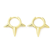 Rack Plating Brass Spike Hoop Earrings for Women, Lead Free & Cadmium Free, Long-Lasting Plated, Real 18K Gold Plated, 24x24x5mm(EJEW-D059-19G)