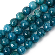Natural Quartz Beads Strands, Dyed & Heated, Imitation Apatite, Round, Teal, 10~10.5mm, Hole: 1.2mm, about 38pcs/strand, 14.96 inch(38cm)(G-R479-10mm-03)