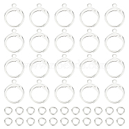 60Pcs 304 Stainless Steel Leverback Earring Findings, with 60Pcs Brass Open Jump Rings, Stainless Steel Color, 14x12x2mm, Hole: 1.2mm, Pin: 0.6x1mm(STAS-UN0050-85)
