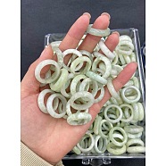 Natural New Jade Finger Rings, Inner Diameter: 17~20mm(WG8089A-23)