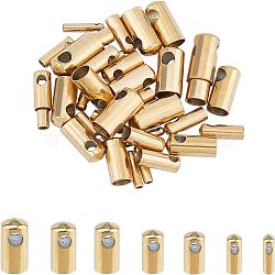 PVD Vacuum Plating 304 Stainless Steel Cord Ends, End Caps, Column, Golden, 7~9.5x1.6~4.5mm, Hole: 0.6~2mm, Inner Diameter: 1~4mm, 42pcs/box(STAS-UN0011-36G)