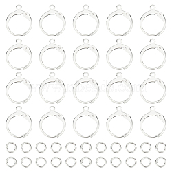 60Pcs 304 Stainless Steel Leverback Earring Findings, with 60Pcs Brass Open Jump Rings, Stainless Steel Color, 14x12x2mm, Hole: 1.2mm, Pin: 0.6x1mm(STAS-UN0050-85)