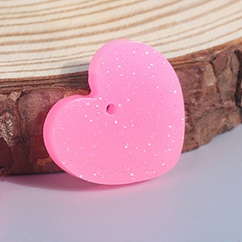 Heart Food Grade Silicone Pendant Molds, Resin Casting Molds, for UV Resin, Epoxy Resin Craft Making, Clear, 35x35mm