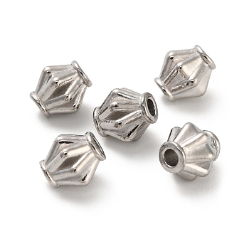 304 Stainless Steel Beads, Rhombus, Stainless Steel Color, 6x5.5x5mm, Hole: 1.6mm