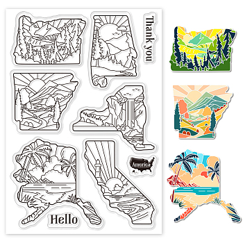 Custom PVC Plastic Clear Stamps, for DIY Scrapbooking, Photo Album Decorative, Cards Making, Mixed Shapes, 160x110x3mm