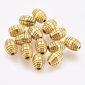 Tibetan Style Alloy Beads, Antique Golden Color, Lead Free & Cadmium Free, Oval, Size: 7x5mm, Hole: 1mm