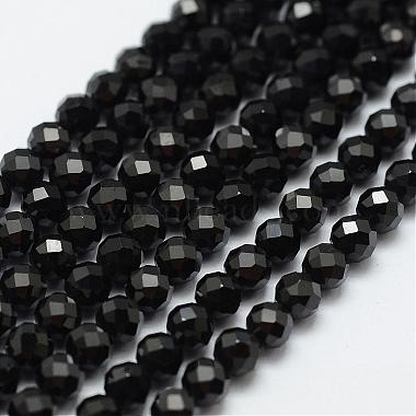 Chapelets de perles en spinelle noir naturel(G-E366-07-4mm)-2