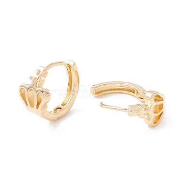 Brass Crown Hoop Earrings for Women(KK-A158-05G)-2