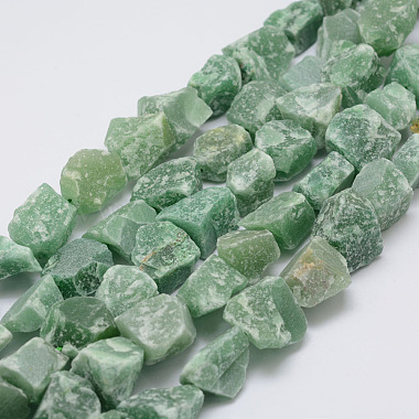 15mm Green Nuggets Green Aventurine Beads