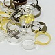 調整可能な混合真鍮＆鉄のパッドリングセッティングDIYの指輪パーツ(KK-X0069)-1