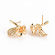 Brass Micro Pave Clear Cubic Zirconia Earring Findings(KK-S356-255-NF)-2