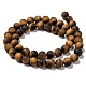 Natural Frosted Tiger Eye Round Bead Strands(G-M064-8mm-02)-2