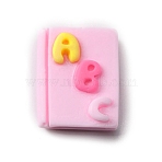 Teachers' Day Opaque Resin Cabochons, Study Supplies, Pink, Book Pattern, 15.5x13x7mm(CRES-WH0001-57E)