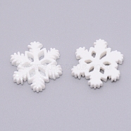 Opaque Resin Cabochons, DIY Accessories, for Christmas, Snowflake Shape, White, 22x20x4mm(RESI-WH0014-21-02)