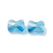 Electroplate Glass Beads, AB Color, Faceted Pillow, Light Sky Blue, 8x6.5x4mm, Hole: 1.2mm(GLAA-D016-16A)