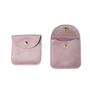 Velvet Jewelry Bag, for Bracelet, Necklace, Earrings Storage, Square, Pink, 8x8cm(PW-WG83476-23)