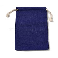 Rectangle Cloth Packing Pouches, Drawstring Bags, Dark Blue, 16x12.85x0.45cm(ABAG-A008-01C-11)