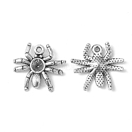 Halloween Jewelry Tibetan Style Alloy Pendants, Cadmium Free & Nickel Free & Lead Free, Spider, Antique Silver Color, about 17.5mm long, 19mm wide, 3mm thick, hole: 1.5mm(X-LF10315Y-NF)