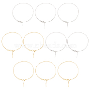 10Pcs 2 Colors Brass Box Chains Slider Bracelet Making, Adjustable Bracelet, Platinum & Golden, 9-1/2 inch(24.2cm), 5pcs/color(KK-BC0013-29)